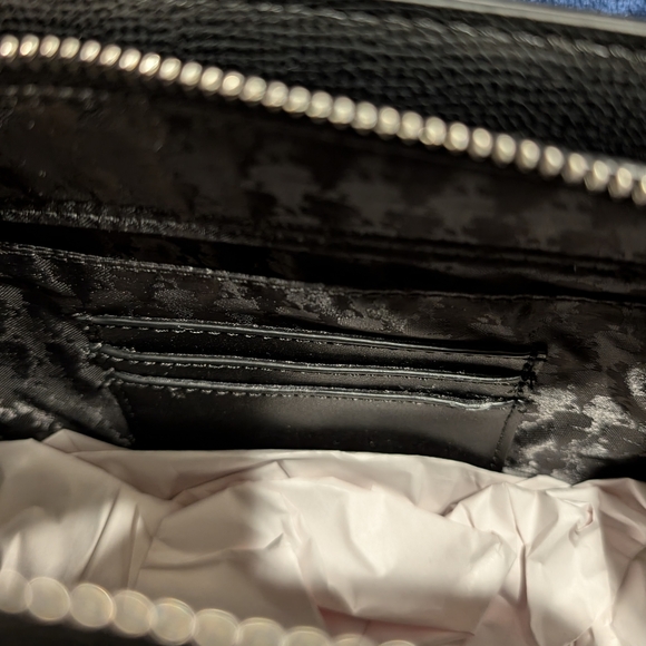 Karl Lagerfeld Black Satchel/Crossbody with Ear Bud case/ Guitar Strap, NWT - Picture 11 of 12